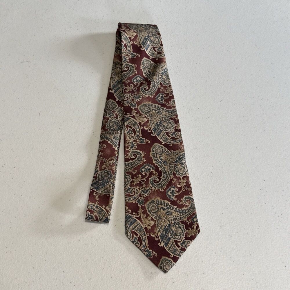 Vintage Etienne Aigner Men's Silk Paisley Neck Tie Wide 58"